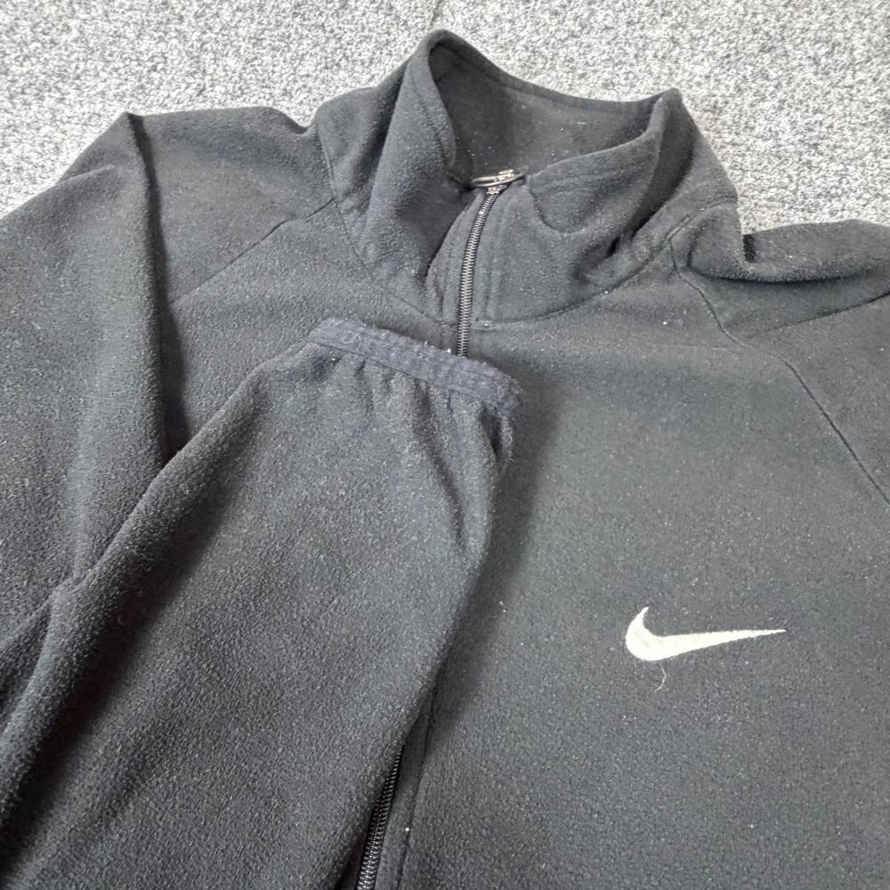 Vintage Nike ACG Fleece Quarter Zip Pullover Black Mens Medium Mock Neck Swoosh